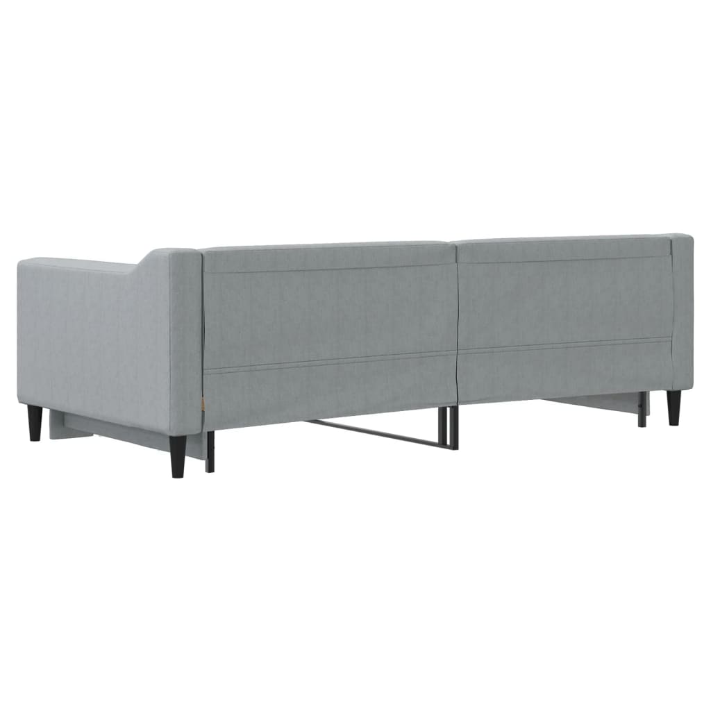 Dnevni krevet na razvlačenje svjetlosivi 90 x 190 cm od tkanine