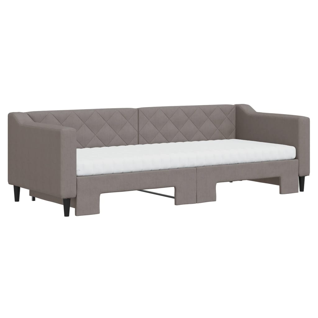 Dnevni krevet na razvlačenje smeđesivi 80 x 200 cm od tkanine
