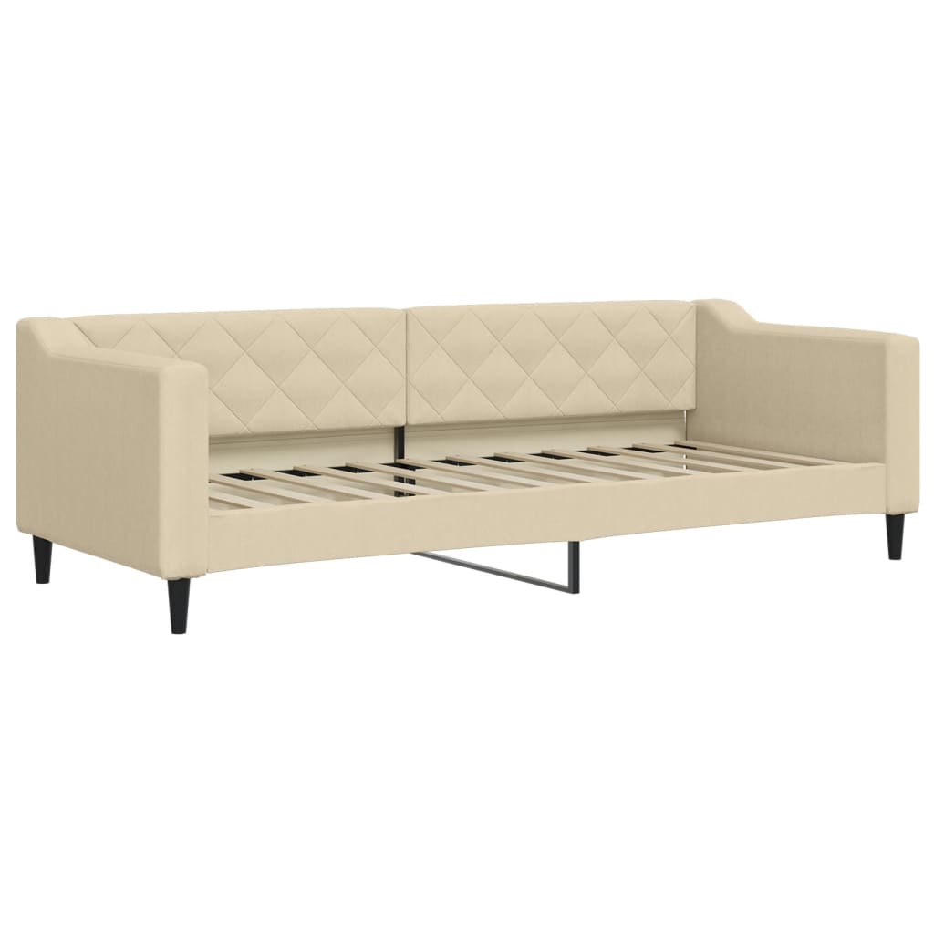 Dnevni krevet na razvlačenje krem 80 x 200 cm od tkanine