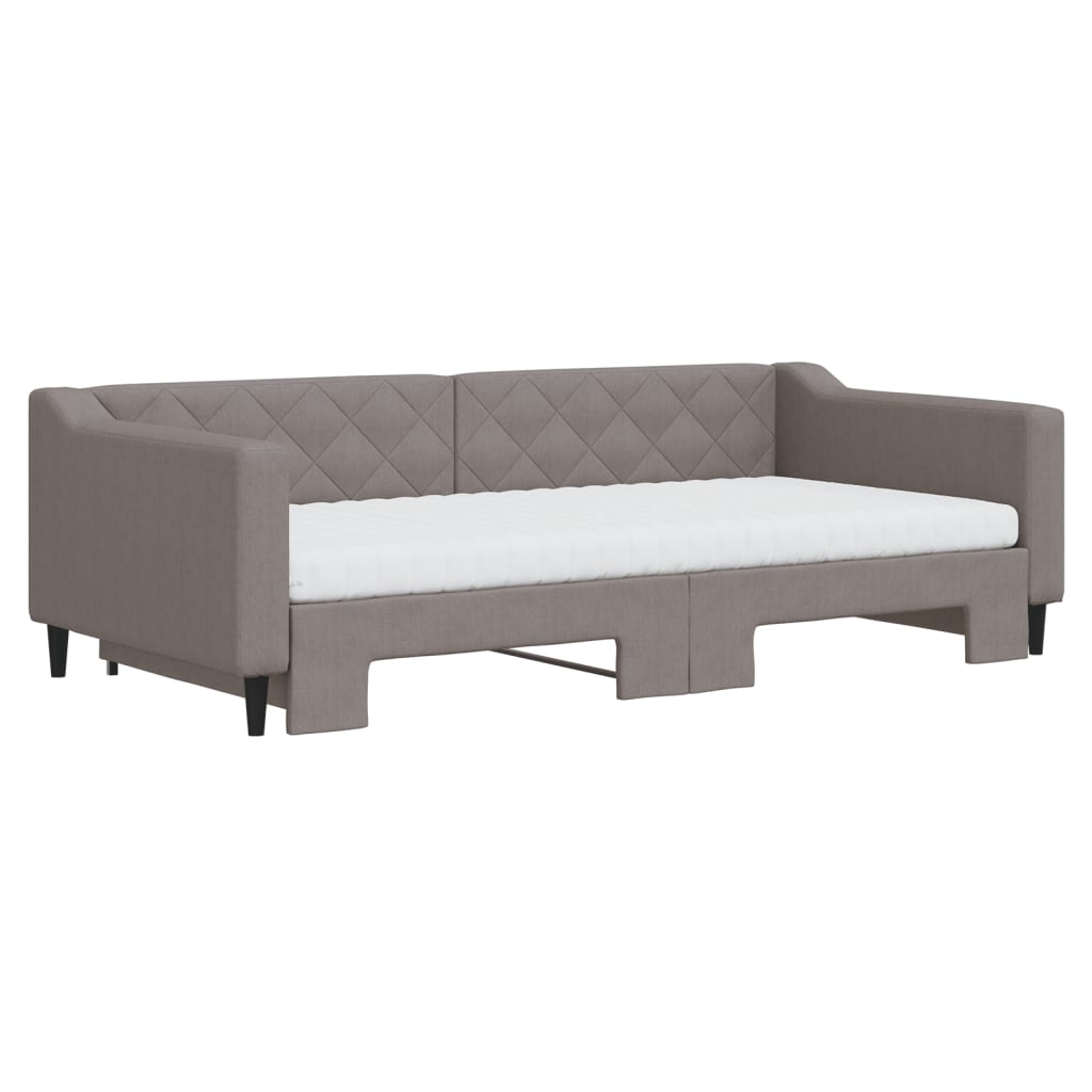 Dnevni krevet na razvlačenje smeđesivi 100 x 200 cm od tkanine