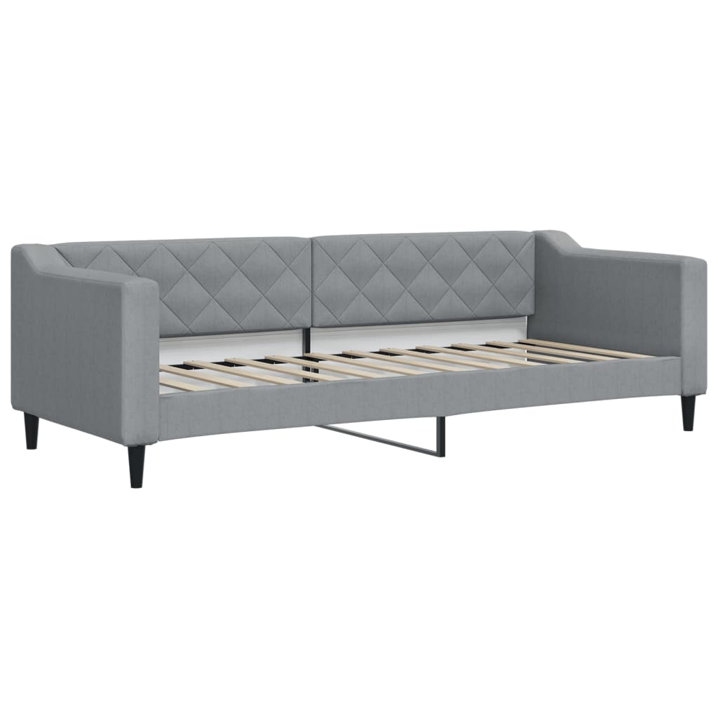 Dnevni krevet na razvlačenje svjetlosivi 80 x 200 cm od tkanine