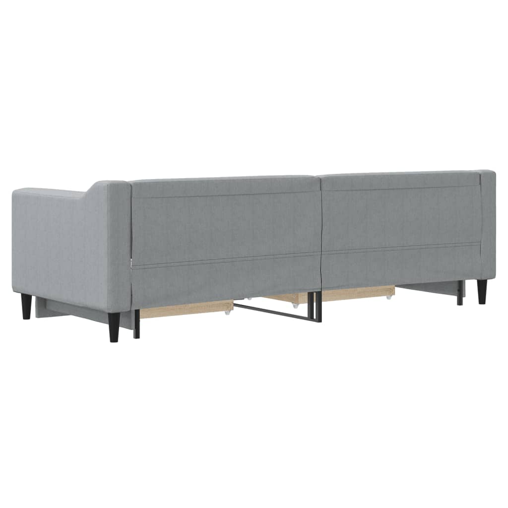 Dnevni krevet na razvlačenje svjetlosivi 80 x 200 cm od tkanine