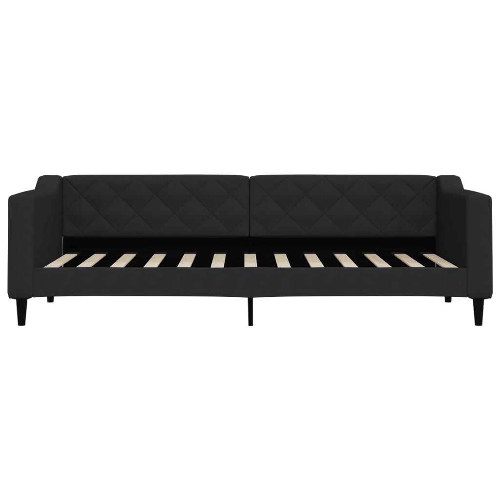Dnevni krevet na razvlačenje s ladicama crni 80x200 cm tkanina