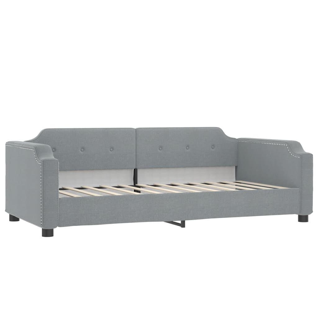 Dnevni krevet na razvlačenje svjetlosivi 80 x 200 cm od tkanine