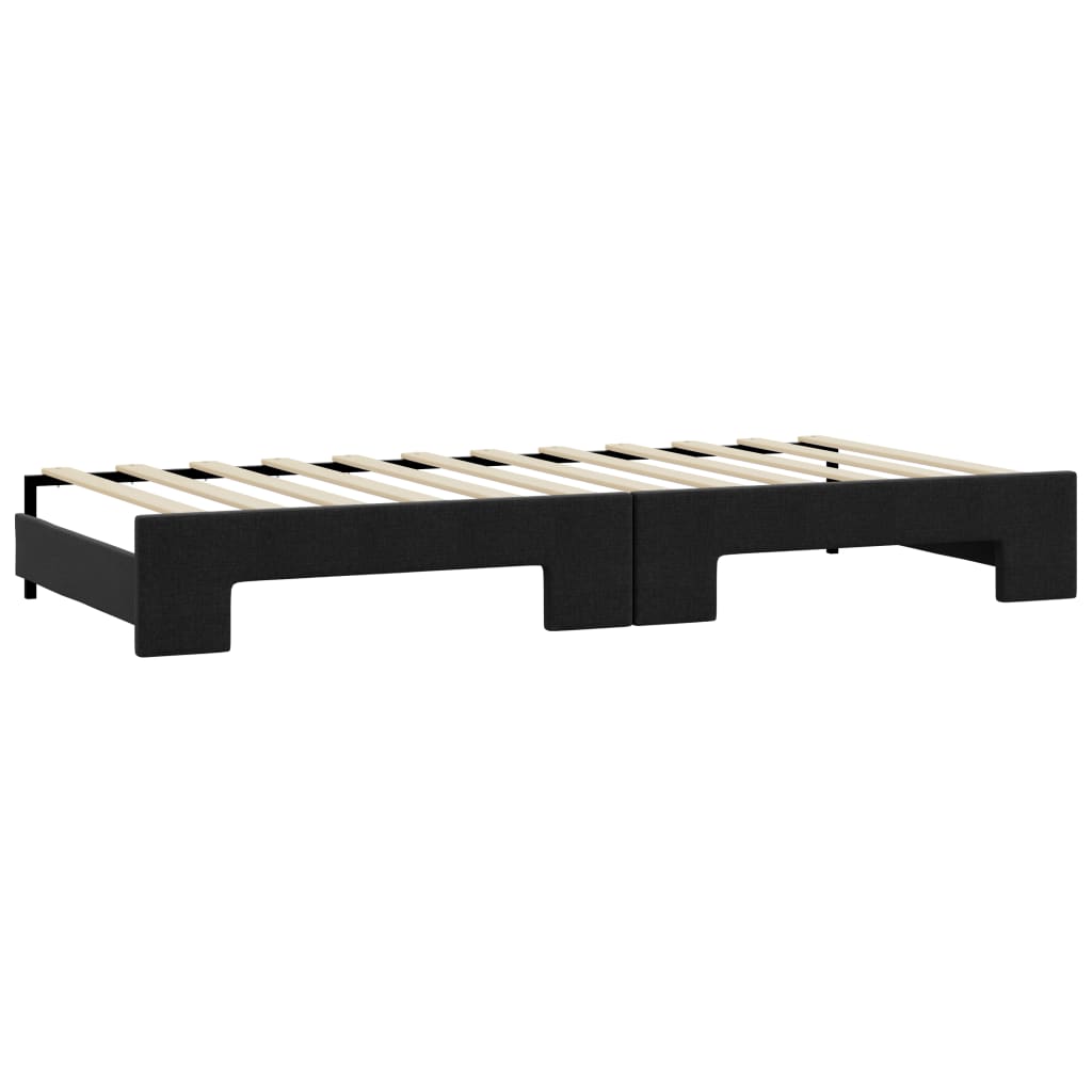 Dnevni krevet na razvlačenje crni 90 x 200 cm od tkanine