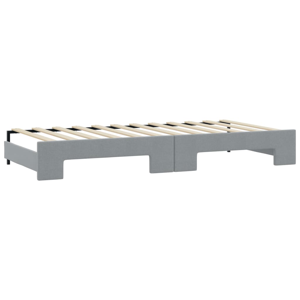 Dnevni krevet na razvlačenje svjetlosivi 100x200 cm od tkanine