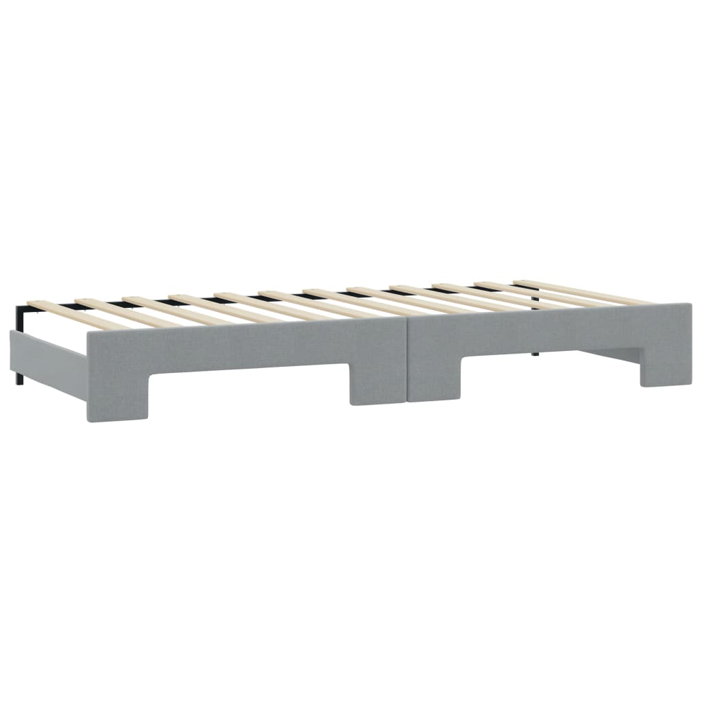 Dnevni krevet na razvlačenje svjetlosivi 90 x 190 cm od tkanine