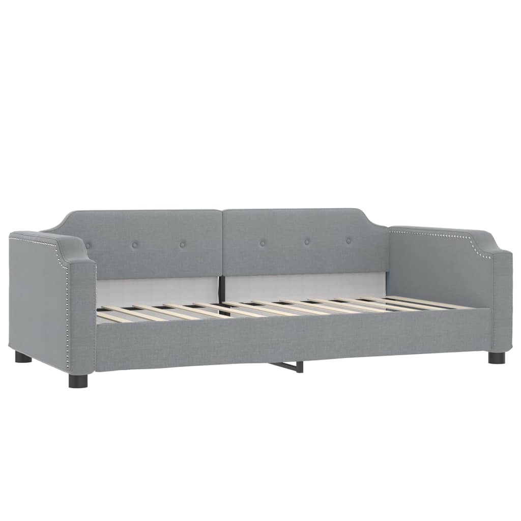 Dnevni krevet na razvlačenje svjetlosivi 90 x 190 cm od tkanine
