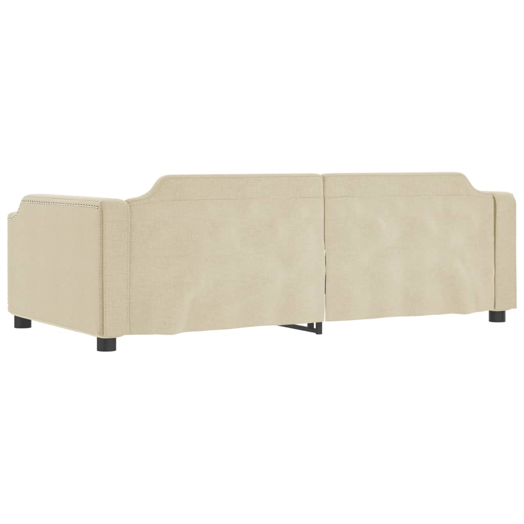 Dnevni krevet na razvlačenje s ladicama krem 100x200 cm tkanina