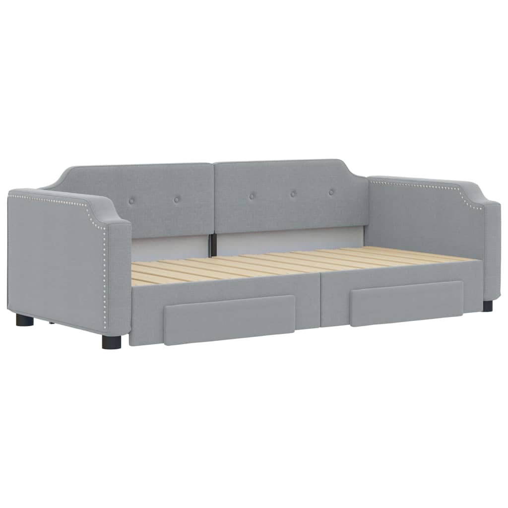 Dnevni krevet na razvlačenje svjetlosivi 90 x 190 cm od tkanine