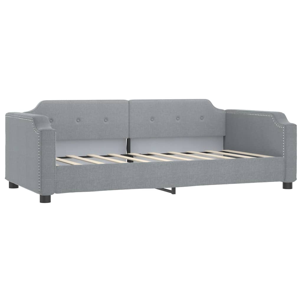 Dnevni krevet na razvlačenje svjetlosivi 90 x 190 cm od tkanine