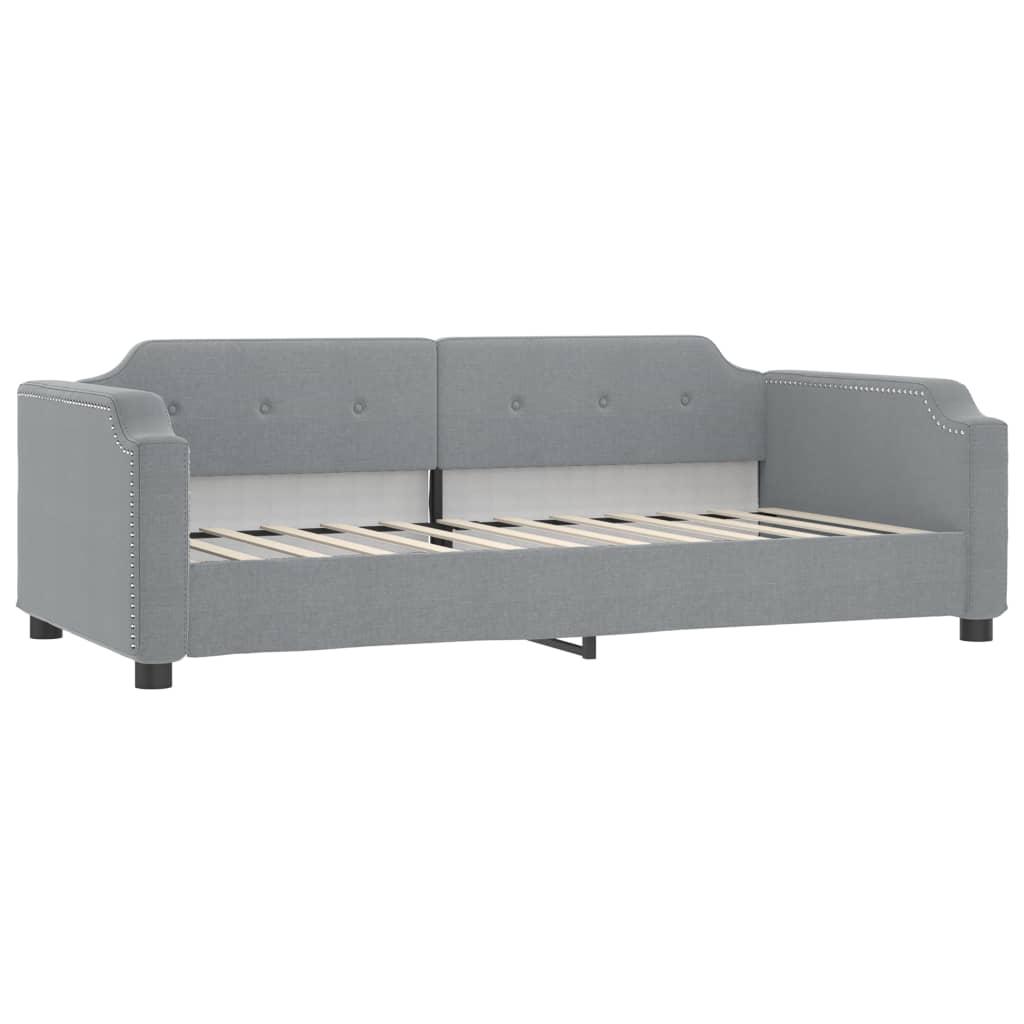 Dnevni krevet na razvlačenje svjetlosivi 80 x 200 cm od tkanine