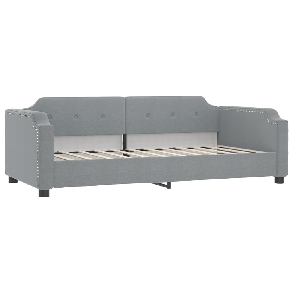 Dnevni krevet na razvlačenje svjetlosivi 90 x 190 cm od tkanine