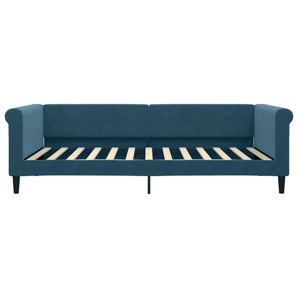 Dnevni krevet s madracem plavi 100 x 200 cm baršunasti
