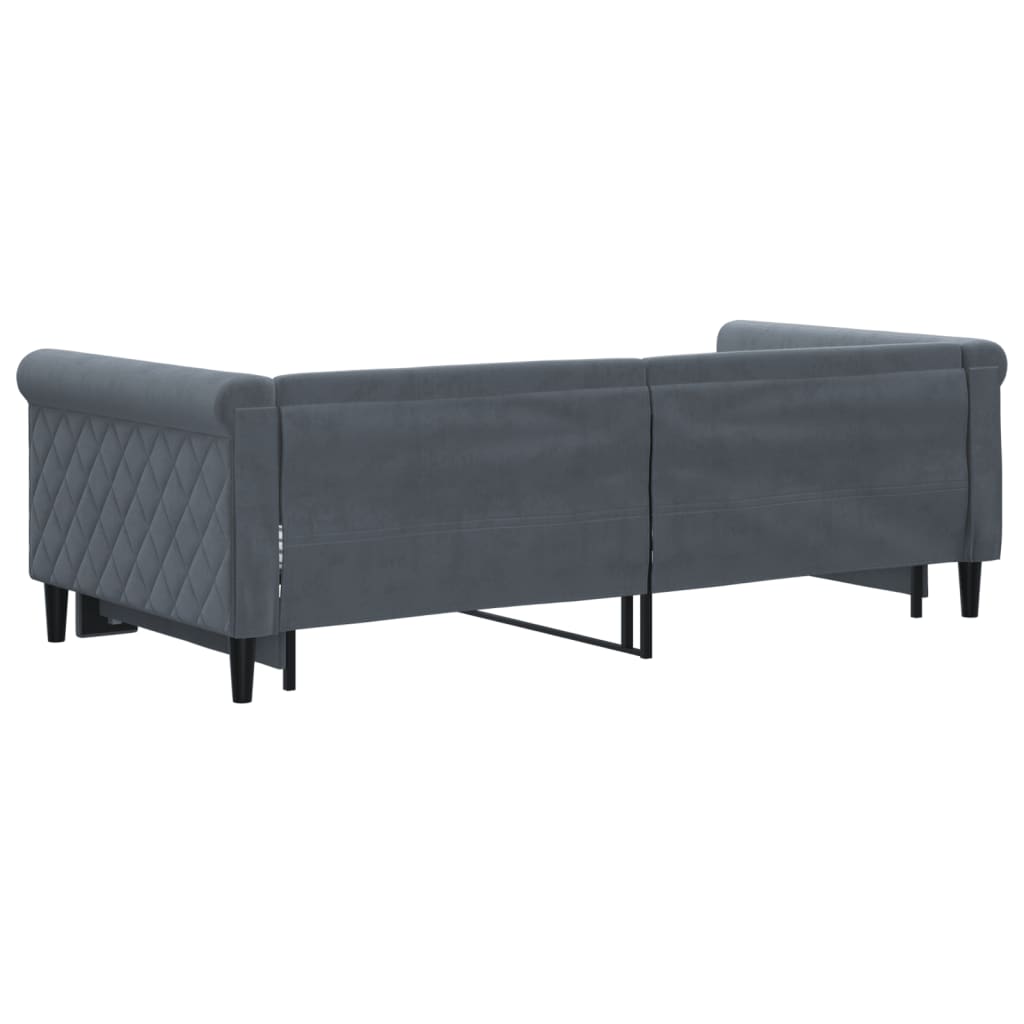 Dnevni krevet s pomoćnim ležajem bez madraca tamno siva 90x190 cm