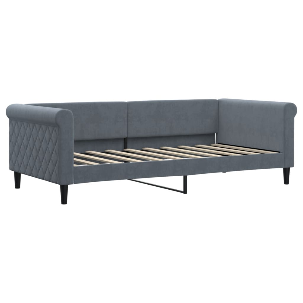 Dnevni krevet s pomoćnim ležajem bez madraca tamno siva 90x190 cm
