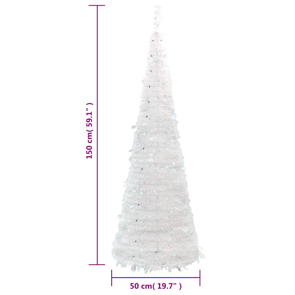 Umjetno božićno drvce 100 LED žarulja bijelo 150 cm