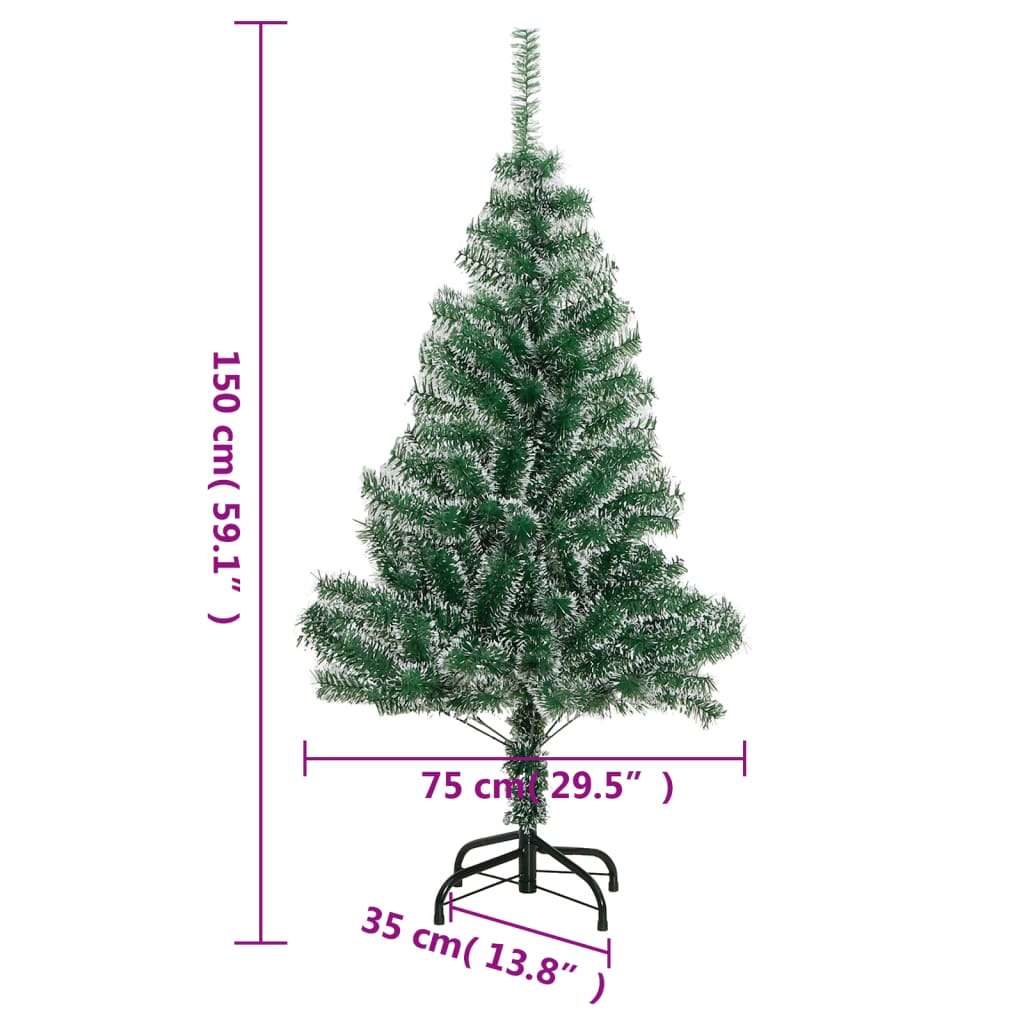 Umjetno božićno drvce sa snijegom zeleno 150 cm