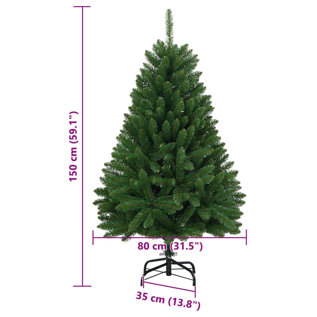 Umjetno božićno drvce sa šarkama i stalkom zeleno 150 cm