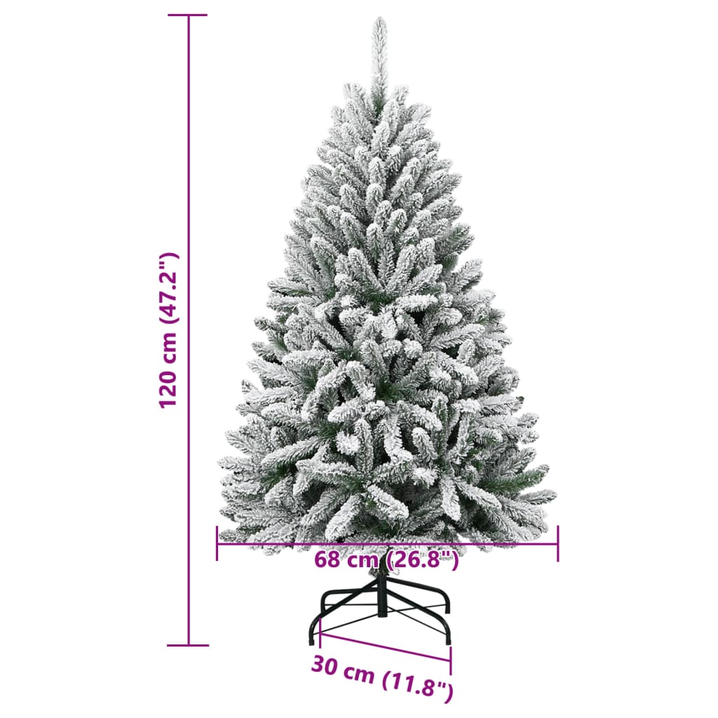 Umjetno božićno drvce sa šarkama i snijegom 120 cm