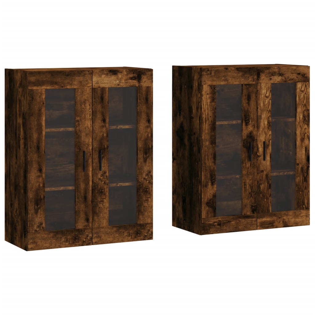Zidni ormarići 2 kom boja dimljenog hrasta konstruirano drvo