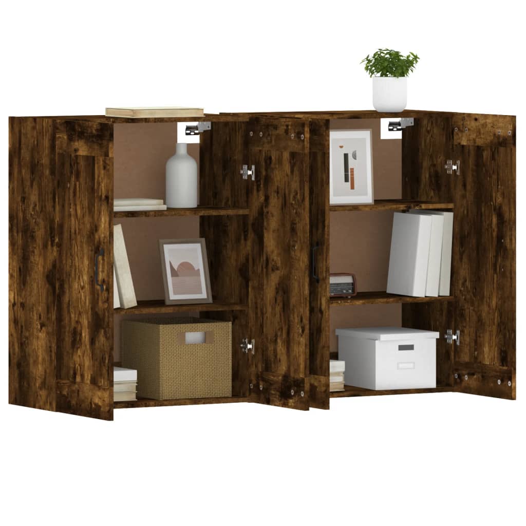 Zidni ormarići 2 kom boja dimljenog hrasta konstruirano drvo