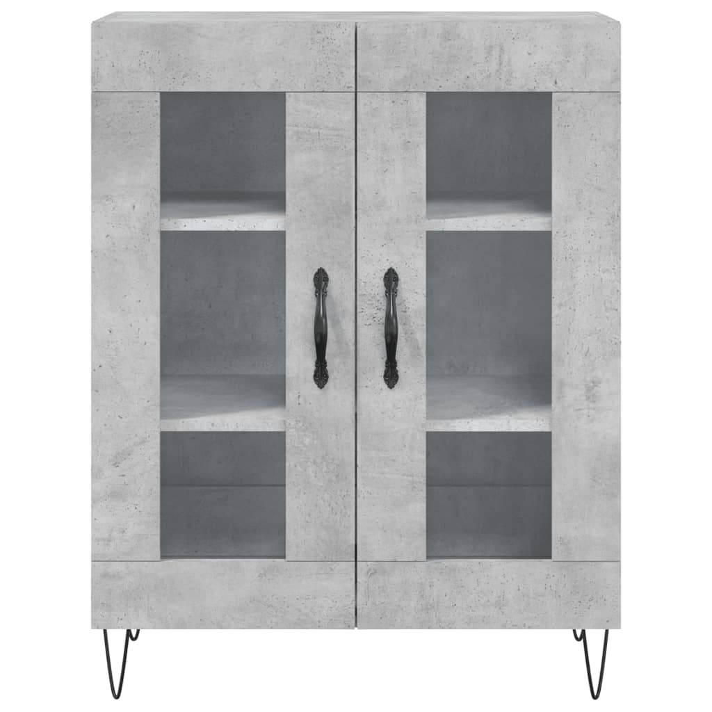 Visoka komoda siva betona 69,5x34x180 cm od konstruiranog drva