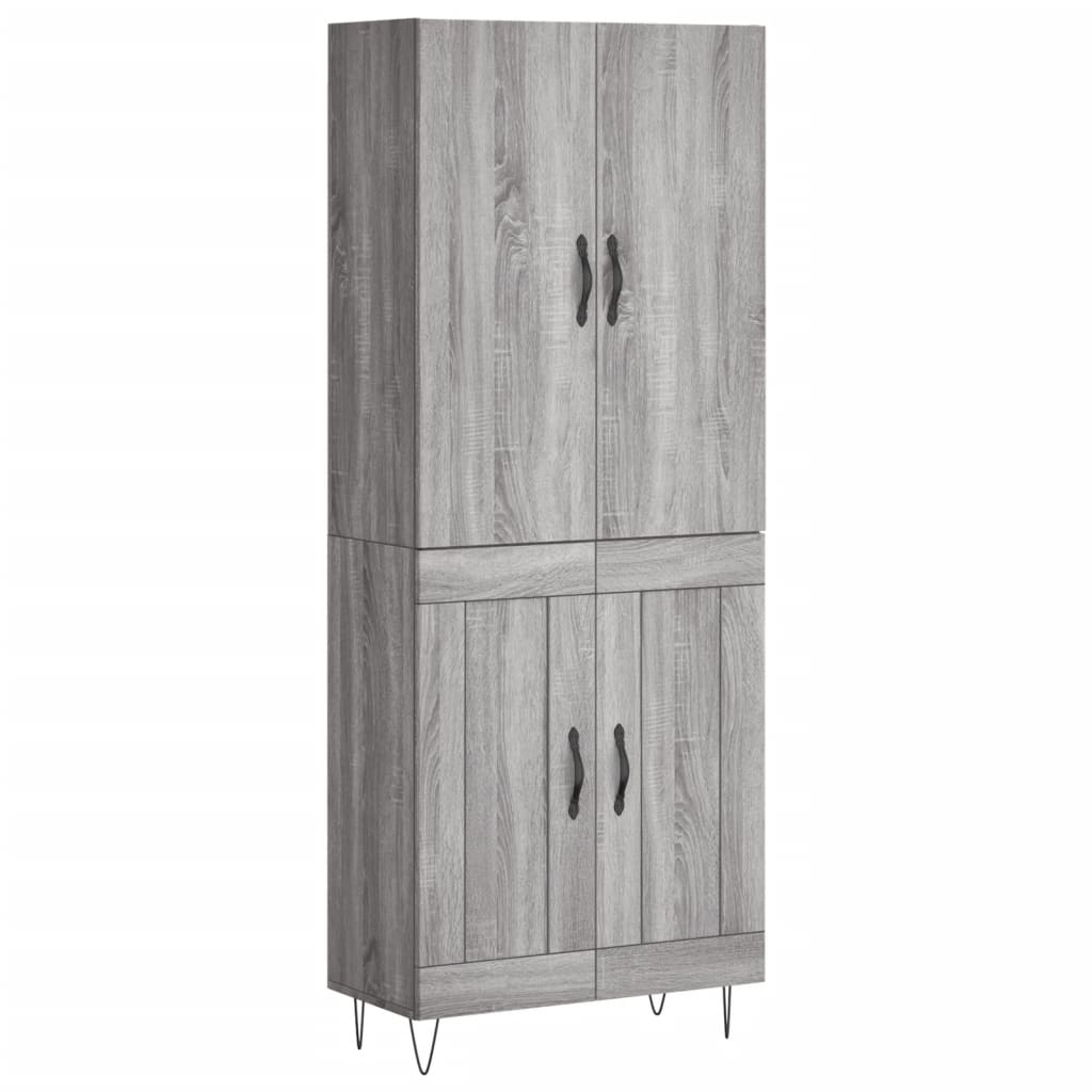 Visoka komoda siva sonome 69,5x34x180 cm od konstruiranog drva