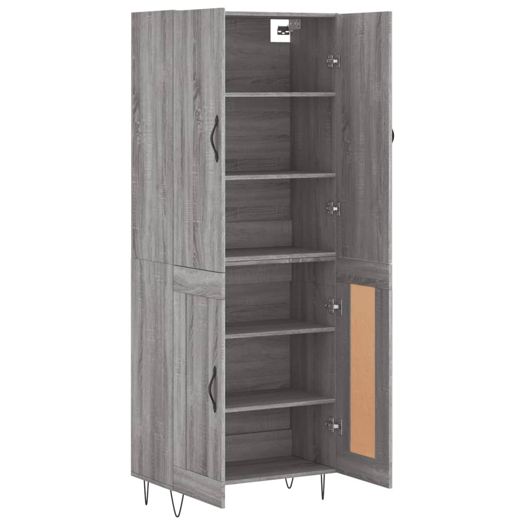 Visoka komoda siva sonome 69,5x34x180 cm od konstruiranog drva