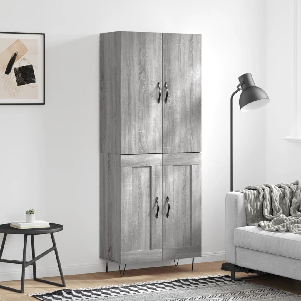 Visoka komoda siva sonome 69,5x34x180 cm od konstruiranog drva