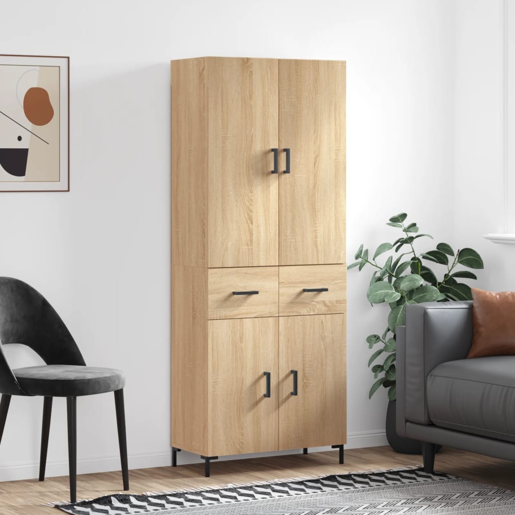 Visoka komoda hrasta sonome 69,5x34x180cm od konstruiranog drva