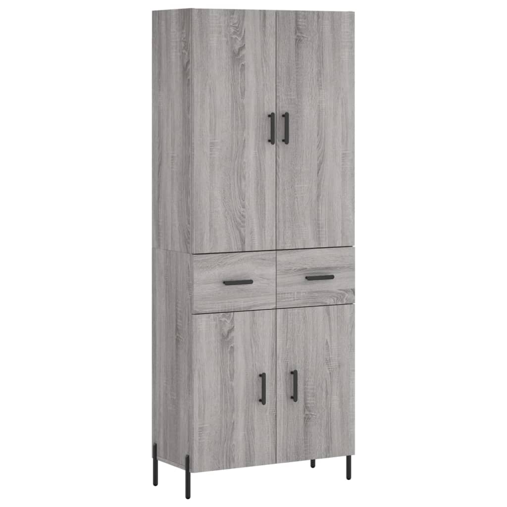 Visoka komoda siva sonome 69,5x34x180 cm od konstruiranog drva