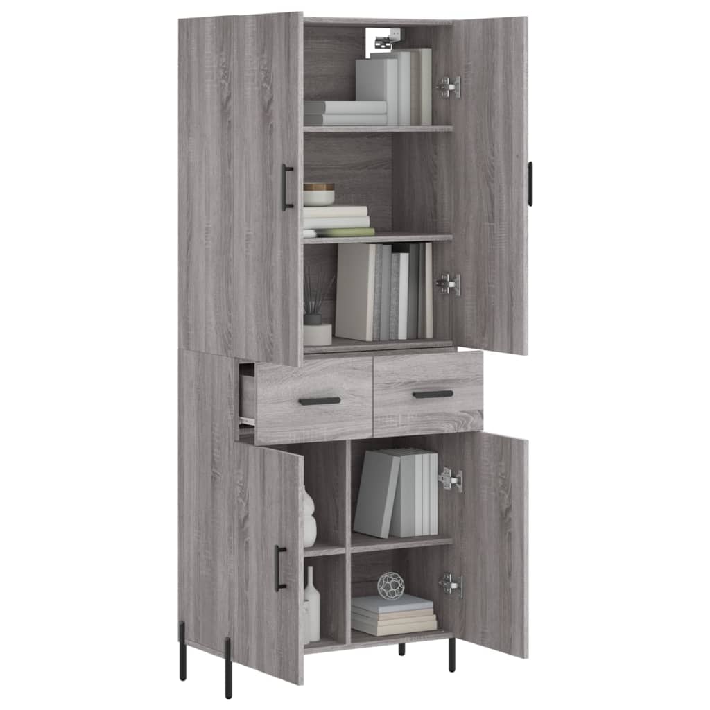 Visoka komoda siva sonome 69,5x34x180 cm od konstruiranog drva
