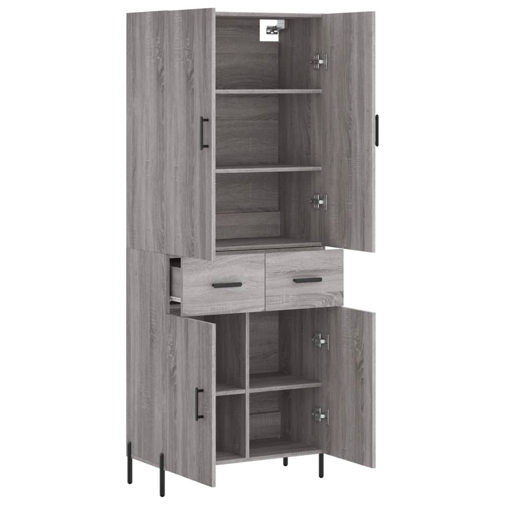 Visoka komoda siva sonome 69,5x34x180 cm od konstruiranog drva