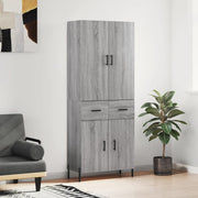 Visoka komoda siva sonome 69,5x34x180 cm od konstruiranog drva