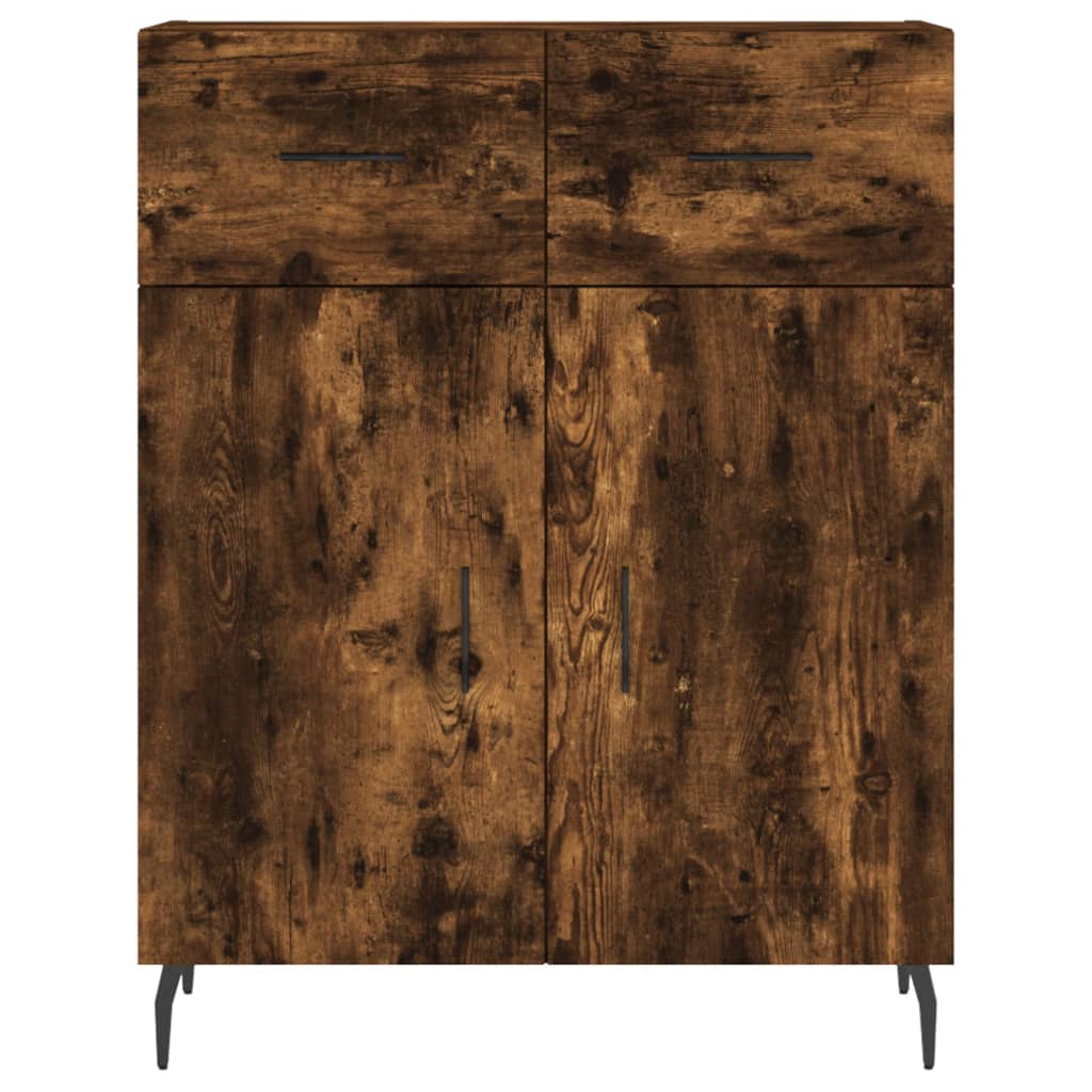 Visoka komoda dimljeni hrast 69,5x34x180 cm konstruiranog drva