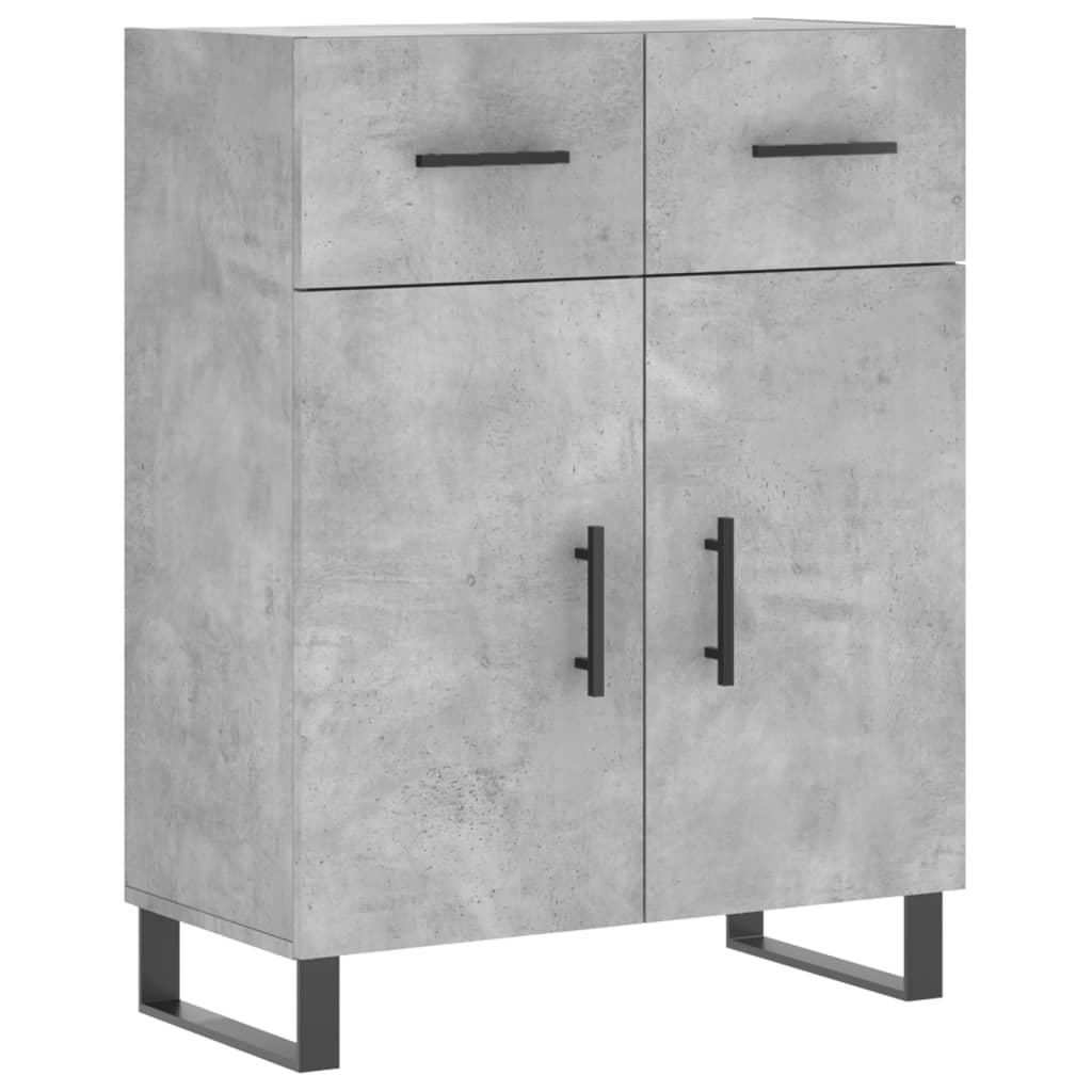 Visoka komoda siva betona 69,5x34x180 cm od konstruiranog drva