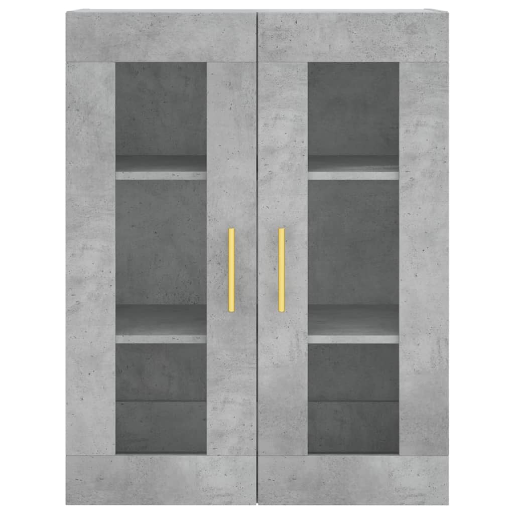 Visoka komoda siva betona 69,5x34x180 cm od konstruiranog drva