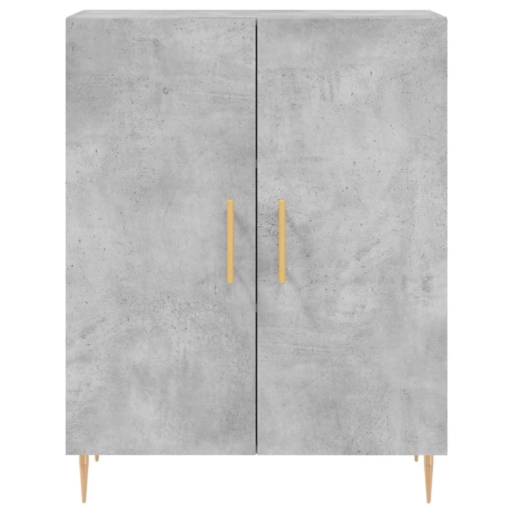 Visoka komoda siva betona 69,5x34x180 cm od konstruiranog drva