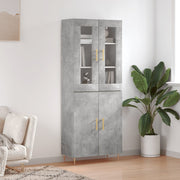 Visoka komoda siva betona 69,5x34x180 cm od konstruiranog drva