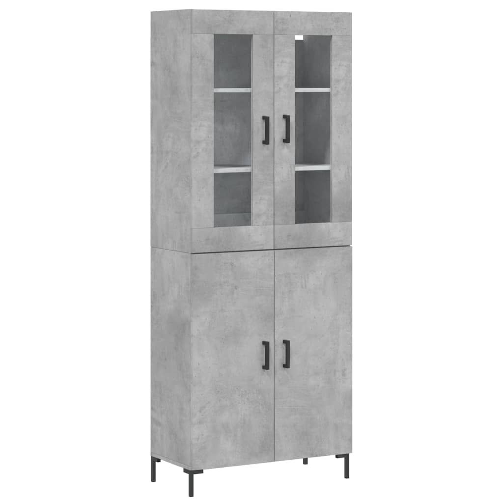 Visoka komoda siva betona 69,5x34x180 cm od konstruiranog drva