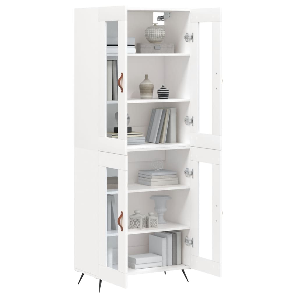 Visoka komoda bijela 69,5x34x180 cm konstruirano drvo