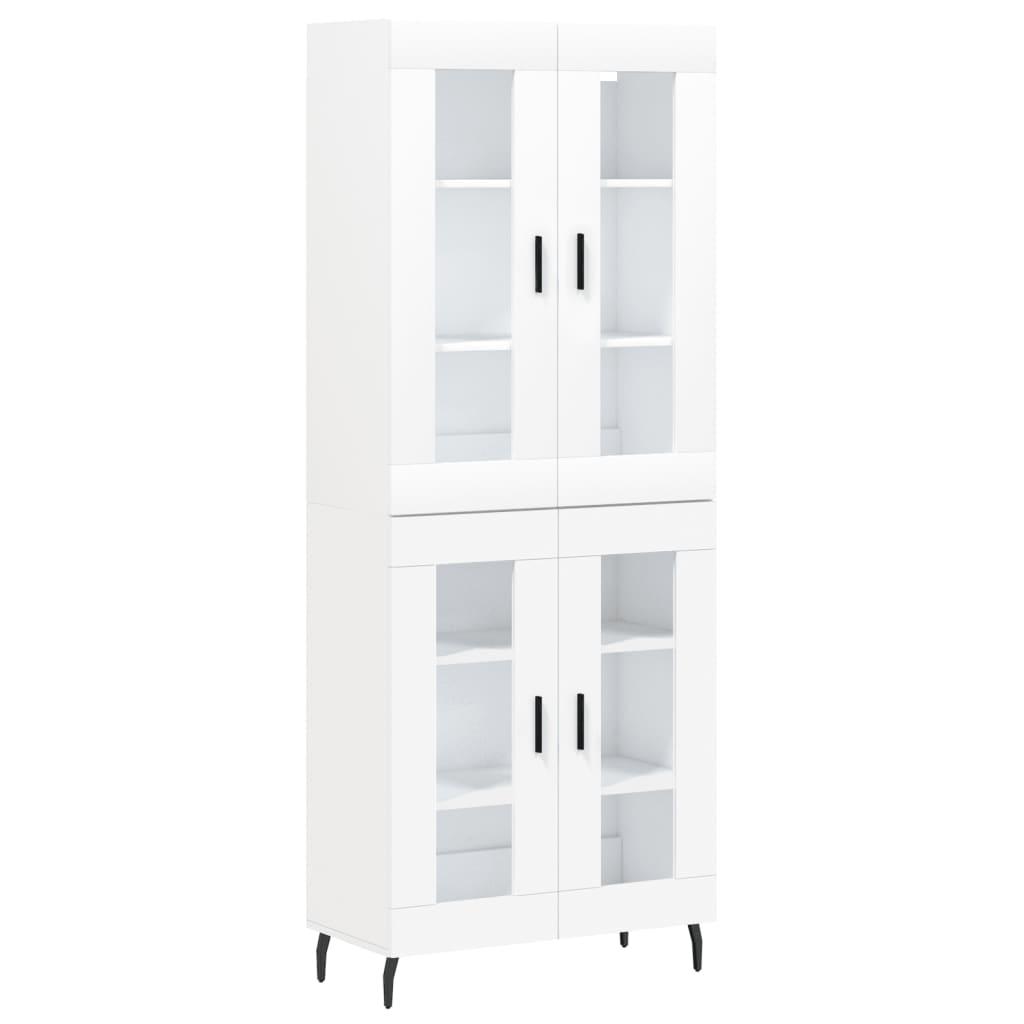 Visoka komoda bijela 69,5x34x180 cm konstruirano drvo