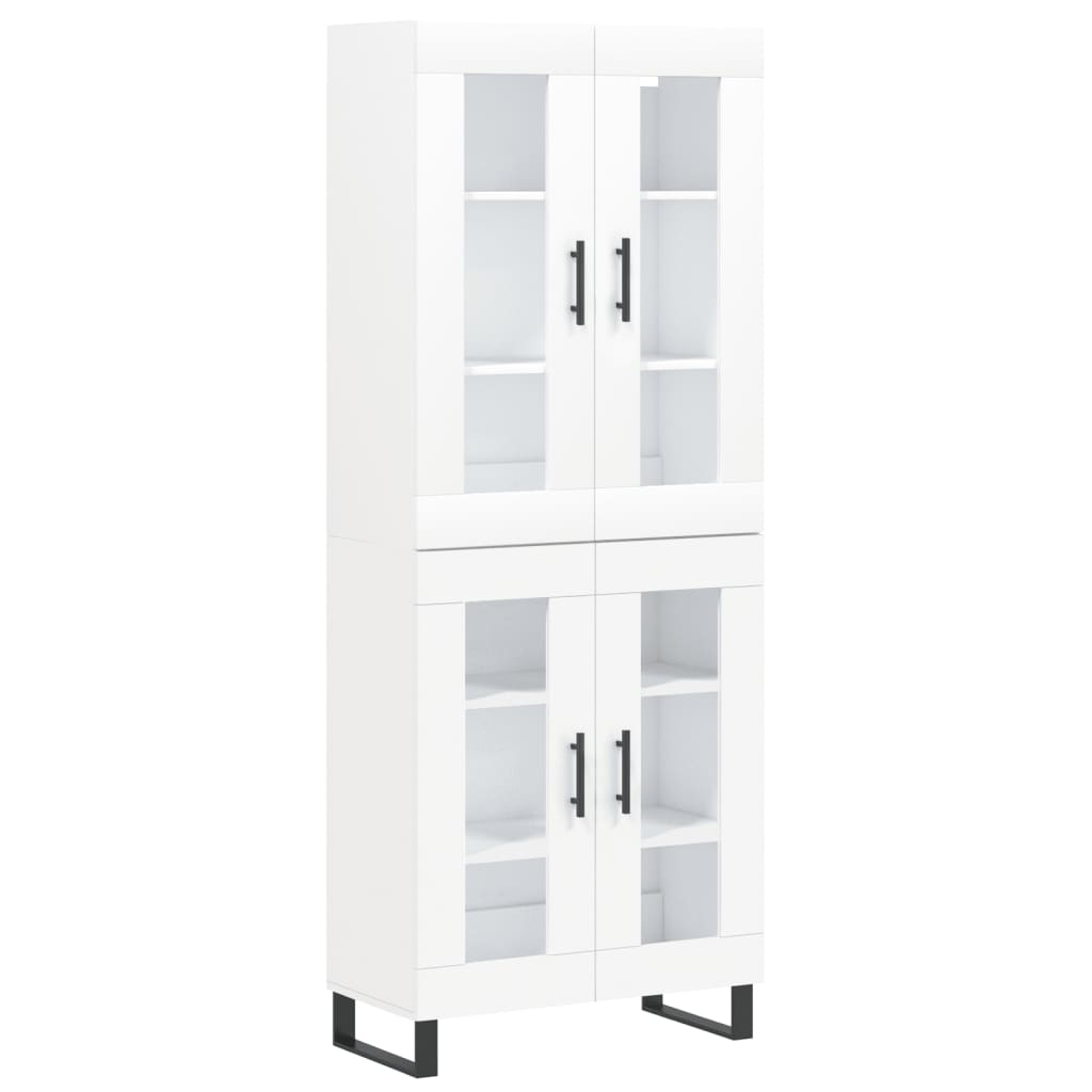 Visoka komoda bijela 69,5x34x180 cm konstruirano drvo