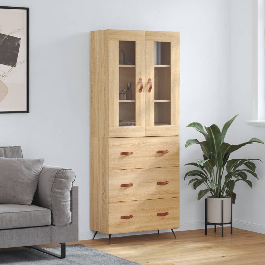 Visoka komoda hrasta sonome 69,5x34x180cm od konstruiranog drva
