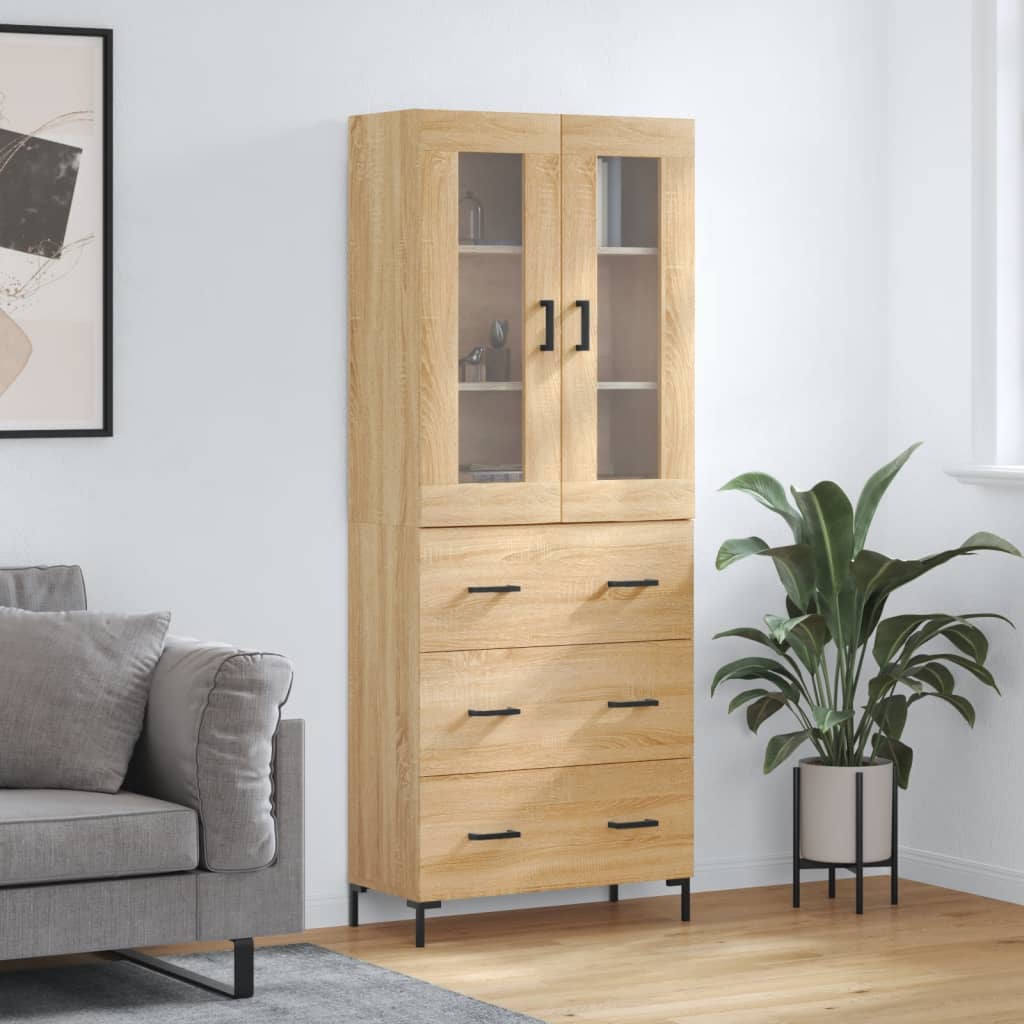Visoka komoda hrasta sonome 69,5x34x180cm od konstruiranog drva