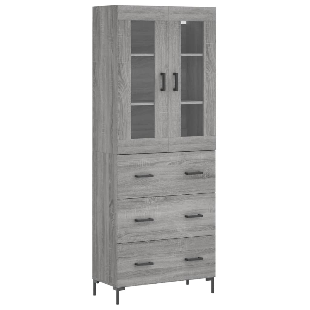 Visoka komoda siva sonome 69,5x34x180 cm od konstruiranog drva