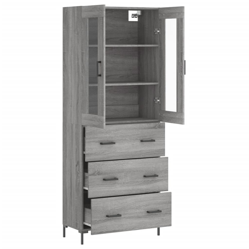 Visoka komoda siva sonome 69,5x34x180 cm od konstruiranog drva