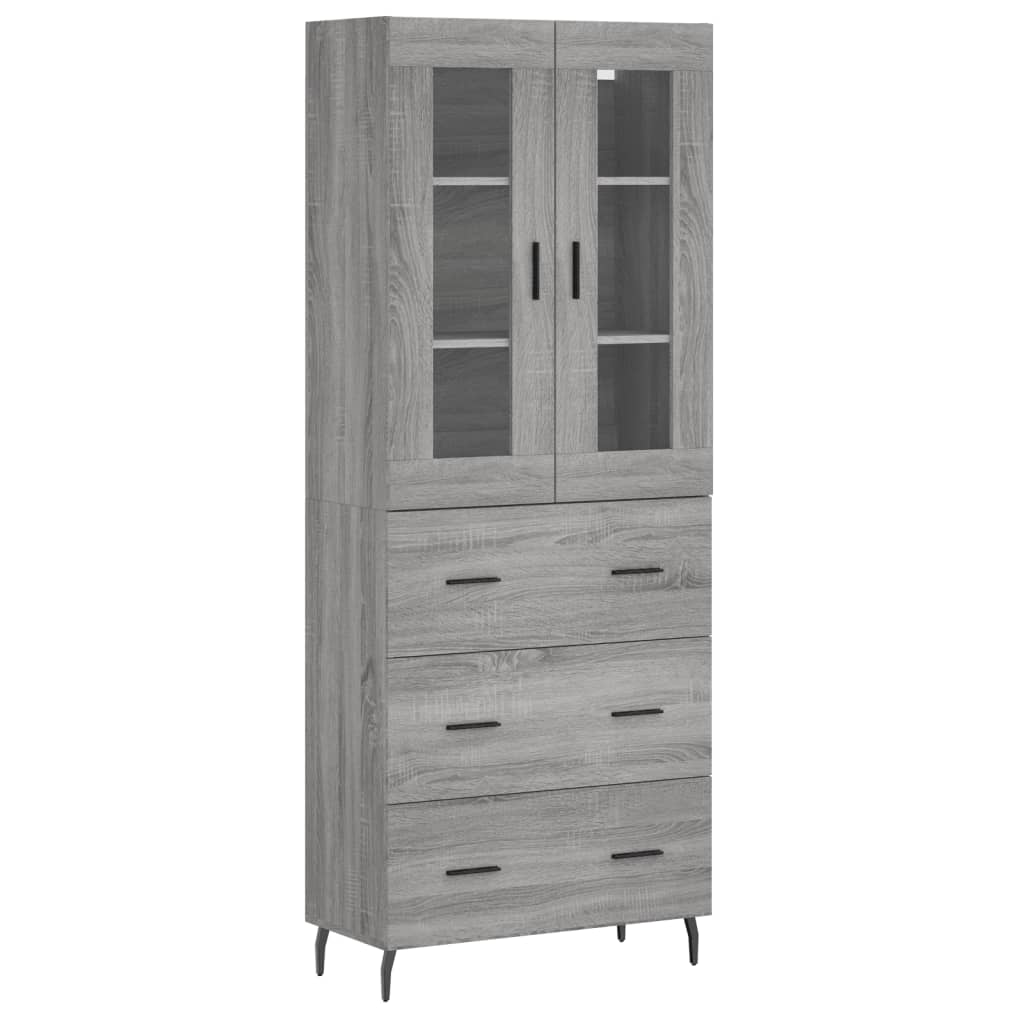 Visoka komoda siva sonome 69,5x34x180 cm od konstruiranog drva
