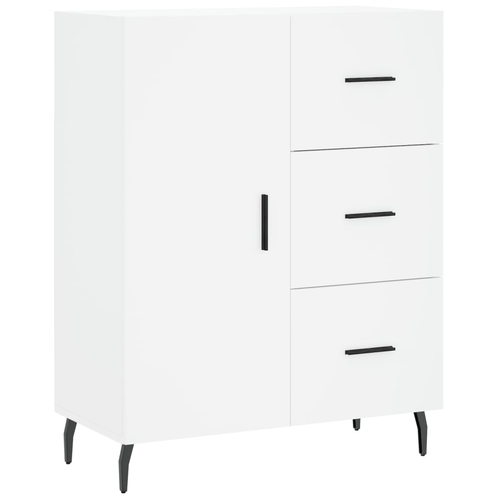 Visoka komoda bijela 69,5x34x180 cm konstruirano drvo